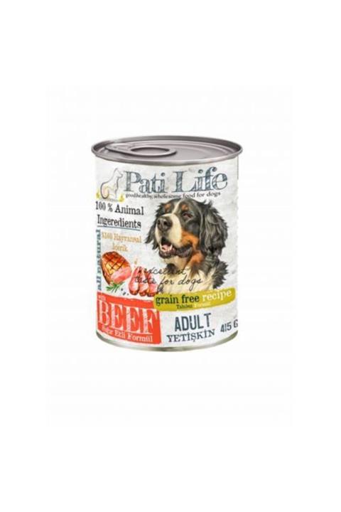Pati Life Tahılsız Sığır Etli Konserve Yetişkin Köpek Maması 24 X 415 G