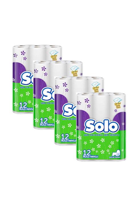 Solo 12 Rulo Kağıt Havlu 4 Paket 48 Rulo