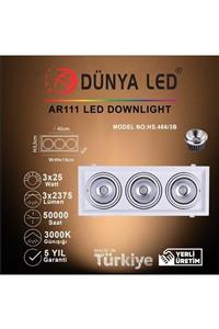 DÜNYA LED Hs.466/3-b 3x25w Ar111 Led Downlıght 3000k Günışığı