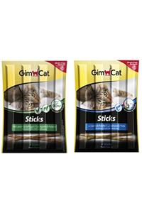 Gimcat Sticks 12 Adet 6 Kuzulu + 6 Somonlu Kedi Ödül Çubuğu