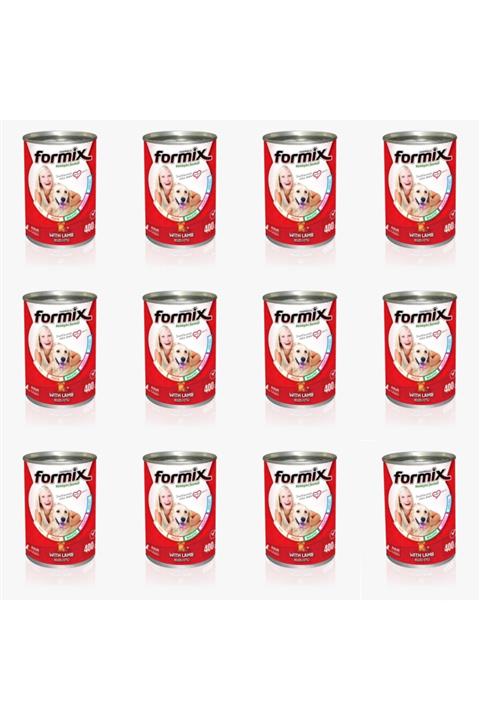 MercanPetStore Formix Yetişkin Köpek Konserve Mama Kuzu Etli 400 Gr 12 Adet 1 Koli