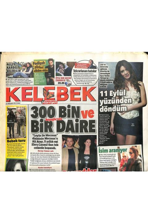 Gökçe Koleksiyon Hürriyet Gazetesi Kelebek Eki 23 Nisan 2013 - Ebru Akel , Önceki Gün Eşi Özer Sancak'la Bebek'teydi