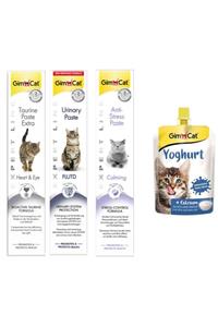 Gimcat Taurine 50gr + Urinary 50gr +Kedi Macunları + Yoghurt Kalsiyum Kedi Pudingi 150 Gr