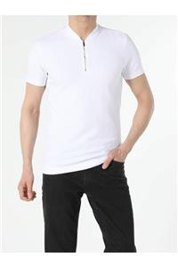 Colin's ERKEK Slim Fit Erkek Beyaz Kısa Kol Polo Tişört CL1054350