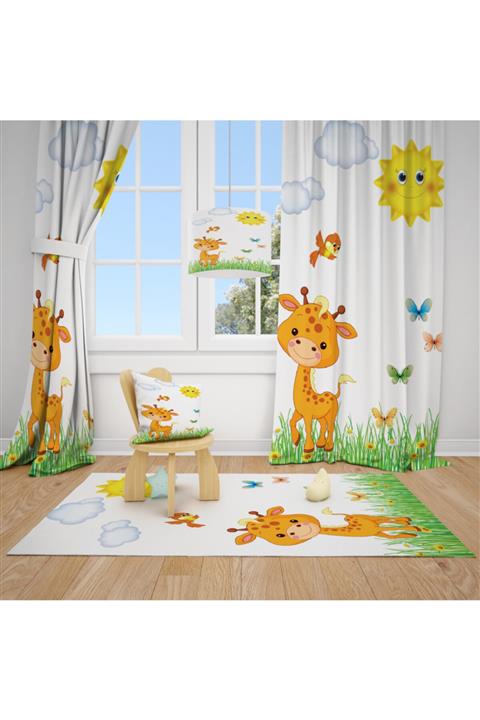 CİCİ TASARIM ÜRÜNLERİ Renkli  Desenli Çocuk Bebek Odası Halısı