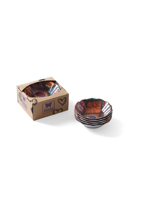HibanaYolu Melamin X6 Adet Desenli Çay Tabak 10cm (çap:10cm Yuk 2.5cm 308gr)