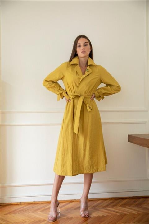 CHADA BOUTİQUE Kadın Venöve Kol Bağlamalı Trenç