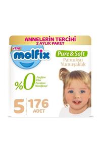 Molfix Pure&Soft Bebek Bezi 5 Beden 11-18 Kg 44lü 4 Paket 176Adet