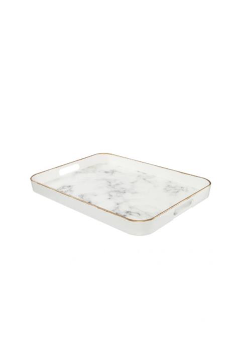 Zucci Melodi Beyaz Mermer Desen26x33 Cm Tepsi