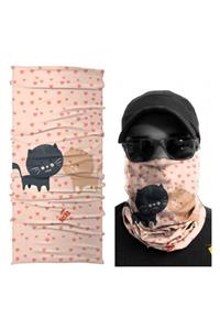 NECKO Kedi Ve Kalp Temalı Buff Bandana Boyunluk