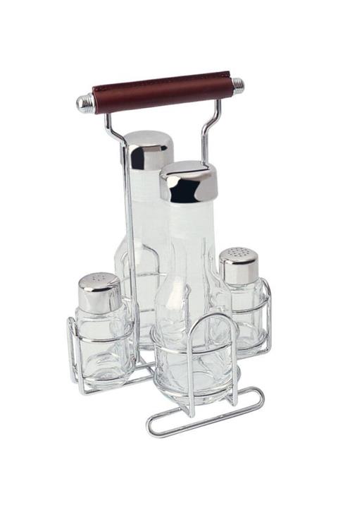 Hisar Viyana Tuzluk Biberlik Yağlık Sirkelik Set Silindir Deri Sap