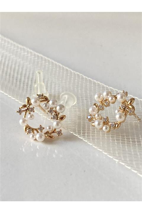 ARUS BİJUTERİ İnci Detaylı Küpe