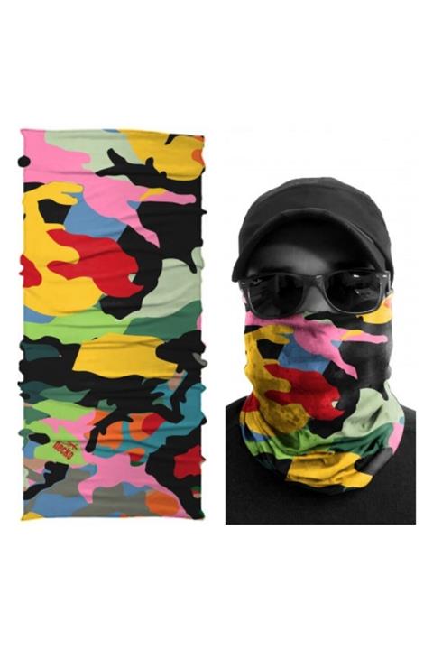 NECKO Renkli Askeri Kamuflaj Buff Bandana Boyunluk