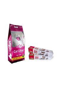 CatFun Pudra Kokulu Kedi Kumu + 2 Paket Kedi Kumu Torbası