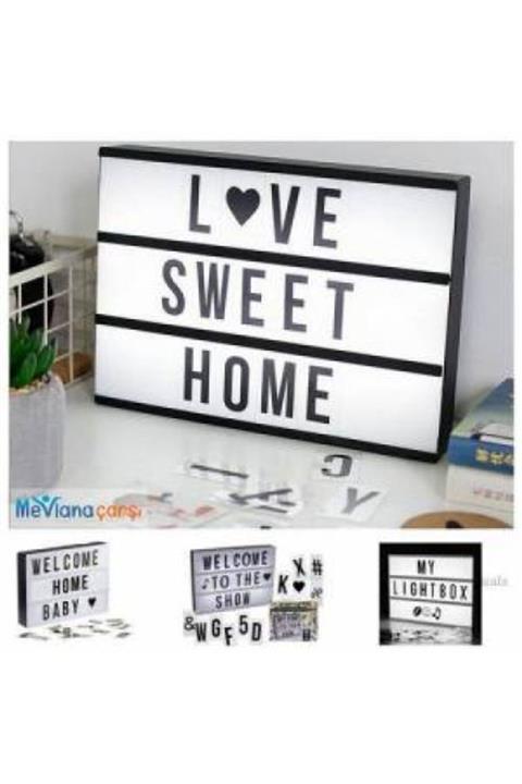 Bibizde Led Message Light Box Işıklı Harfli Dekoratif Led Pano A5 Boyut