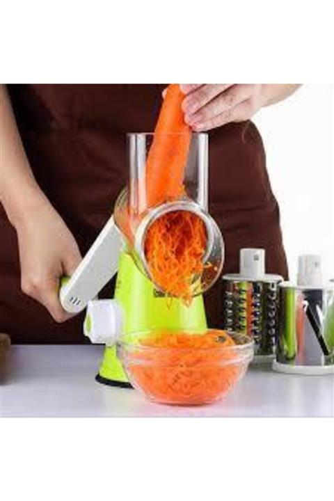 YAKUT Pratik Kollu 3 Çelik Başlıklı Doğrayıcı Rende Sebze Doğrayıcı Kollu Rende