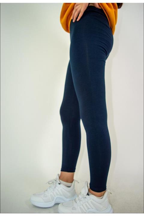 Benini Düz Şardonlu Lacivert Kışlık Esnek Tayt (S-m-l-xl)