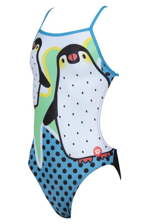 ARENA G Crazy Penguıns Jr Lıghtech Kız Çocuk Mayosu