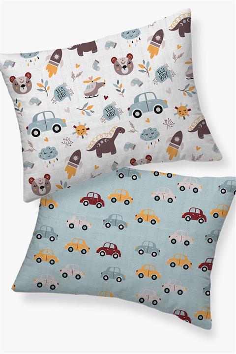 Tuğba Kuğu 2'li Müslin Yastık Kılıfı - Summer Gaze - Fun Ride