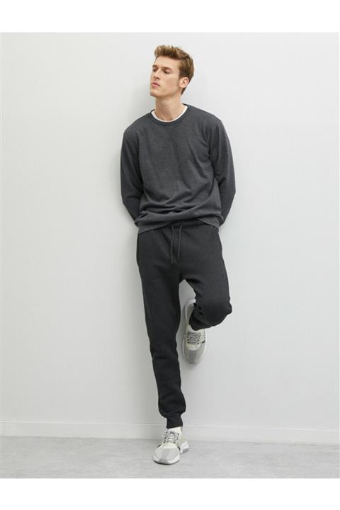 bck Unisex Antrasit Paçası Lastikli Eşofman Altı