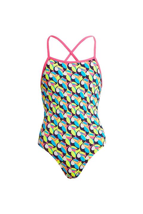 FUNKİTA Girl's Eco Strapped One Piece Toucan Do It