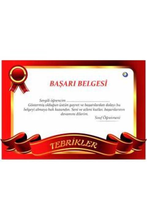 şahane parti Başarı Belgesi Tebrikler 20 Adet Büyük Boy A4