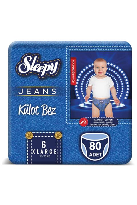 Sleepy Jeans Külot Bez 6 Numara Xlarge 4'Lü Jumbo 80 Adet 15-25 kg