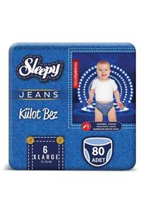 Sleepy Jeans Külot Bez 6 Numara Xlarge 4'Lü Jumbo 80 Adet 15-25 kg