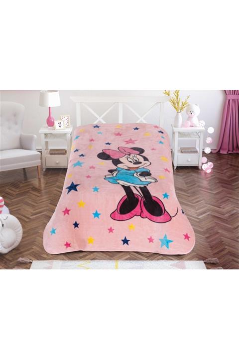 Taç Lisanslı Disney Minnie Stars Battaniye