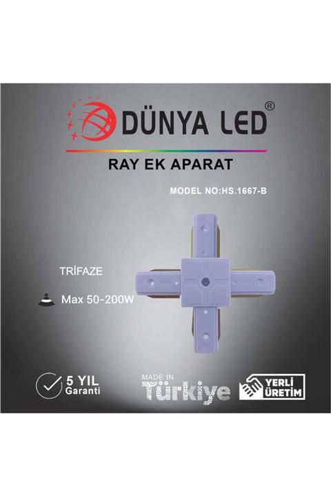 DÜNYA LED Hs.1667-b Beyaz Trifaze Istavroz T Parçası