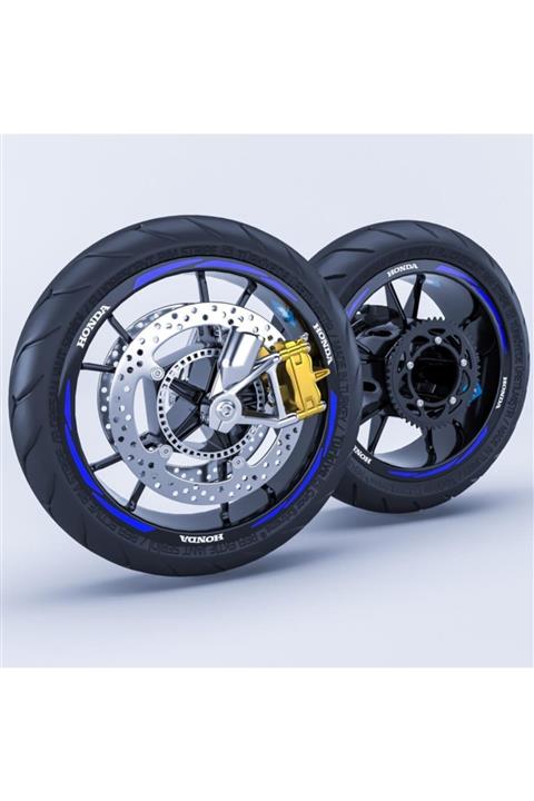 Çınar Extreme Honda Yazılı 3 Parçalı Reflektif Mavi Honda Cbf 600 Jant Şeridi