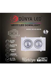 DÜNYA LED Hs.465/2-b 2x25w Ar111 Led Downlıght 4000k Ilık Beyaz Işık