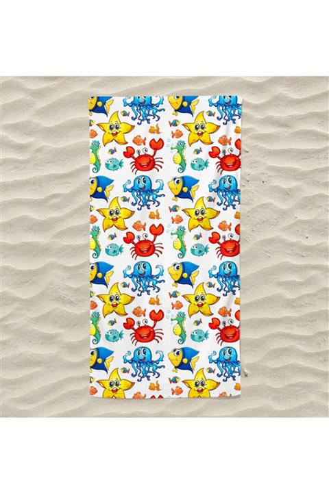 NİFFHOME Baskılı Plaj Havlusu 80x150 cm-111