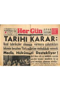 Gökçe Koleksiyon Hergün Gazetesi 13 Eylül 1955 - Islam Tarihinde Yabancı Casuslar