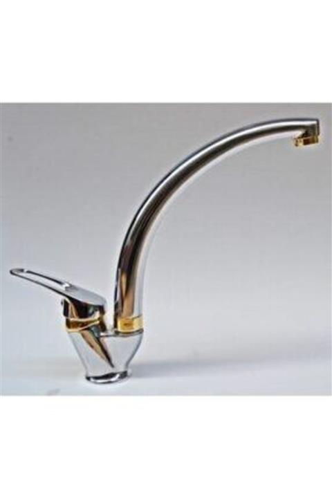 KCA ARMATÜR Krom Gold Mix Kuğu Evye Lüx Mutfak Musluğu Bataryası Çeşmesi