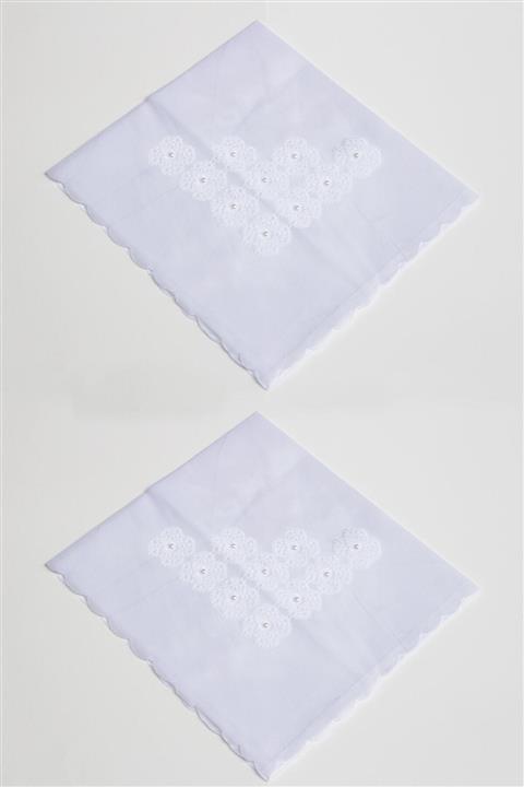 Çeyizci Iğne Oyası 2li Saten Bohça - Ekru