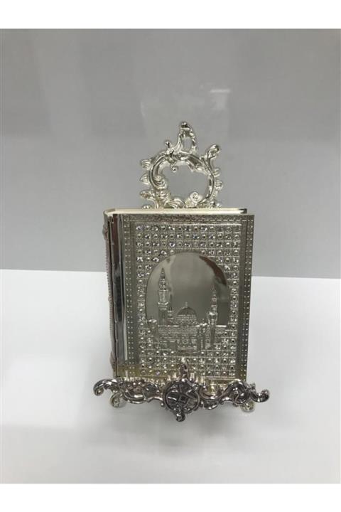 Hicazi Hac Malzemeleri Hicazi Metal Gümüş Kaplama Ayaklı Sadece Kuran Kabı