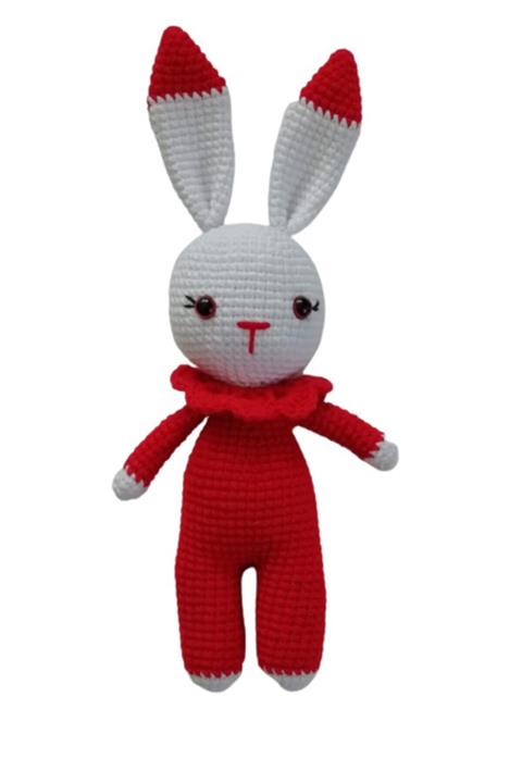 OYUNCAKPARK Kırmızı Miniş Tavşan Uyku Arkadaşı Amigurumi Organik Oyuncak