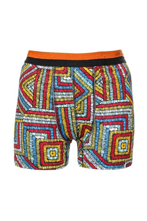 MOOD Club Erkek Renkli Boxer Turuncu Siyah