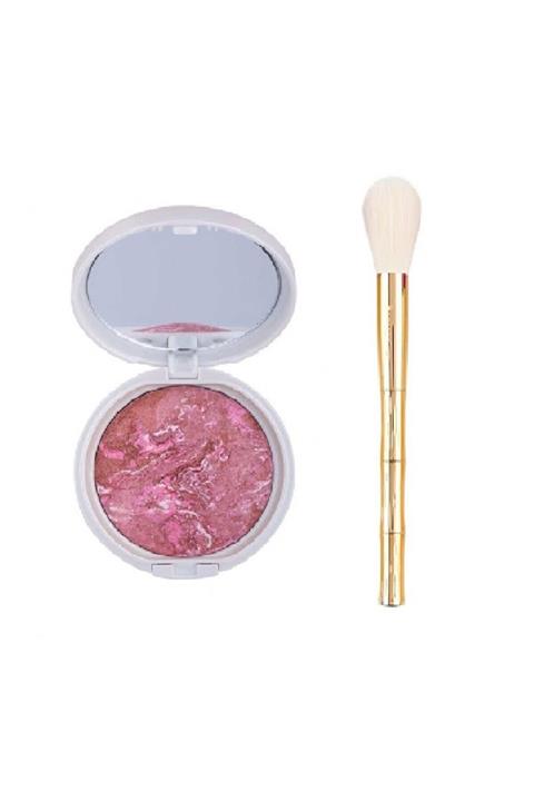 nascita Gold Bamboo Oval Yapılı Allık Fırçası 276 & Gabrini Terracota Blusher Allık 32