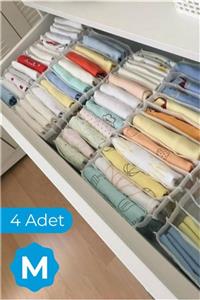 she berrak 4 Adet Çekmece Içi Akordiyon Organizer 16x43x14 cm x 4 Adet