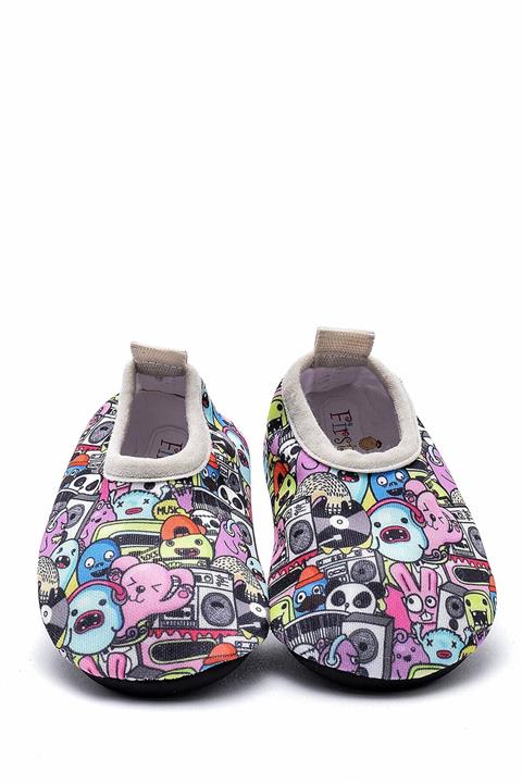 First Step Party Baskılı Kaydırmaz Tabanlı Havuz Ve Deniz Ayakkabısı F-712