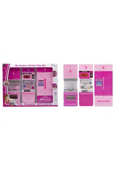 Mbois My Happy Bebeksiz 3'lü Oyuncak Mutfak Dolap Seti