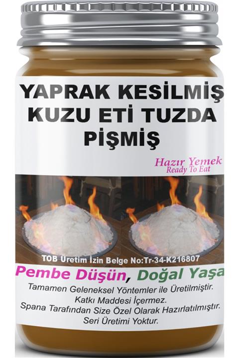 SPANA Yaprak Kesilmiş Kuzu Eti Tuzda Pişmiş Ev Yapımı Katkısız 330gr