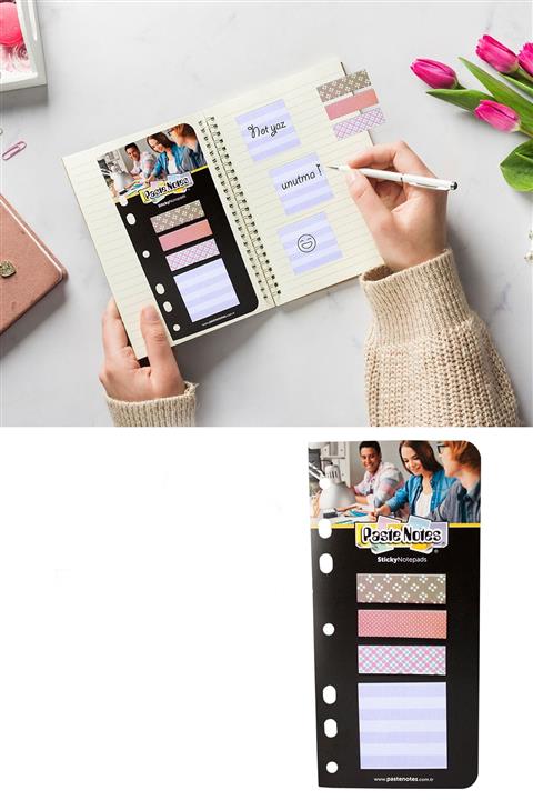 Paste Notes Texture Desenli Sayfa İşaretleyici Yapışkanlı Not Kağıdı