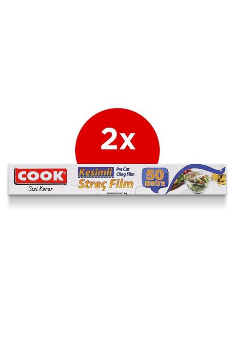 COOK Kesimli Streç Film 50 M X 30 Cm 2'li Paket