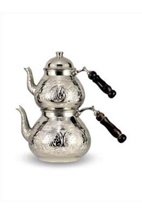 ferasahil Damla Kazılmış Nikel Kaplama Bakır Çaydanlık
