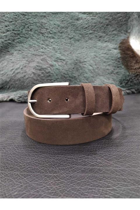 MOG Man Of Global Kahverengi Hakiki Deri Süet Kemer