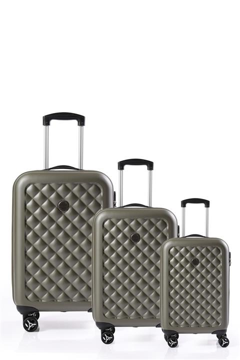 ÇÇS 5165 Abs Valiz 3'lü Set Haki Yeşil