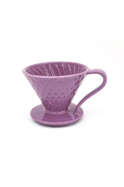 stilinbu V60 Dripper Diamond Seramik Kahve Demleme (LİLA)